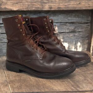 ARIAT ATS Work Boots Cascade Heritage Brown Leather Combat Cowboy Oil Resistant